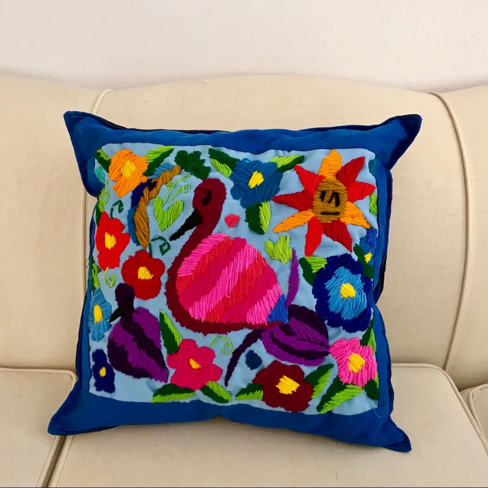 Hand-stitched Guatemalan pillow case